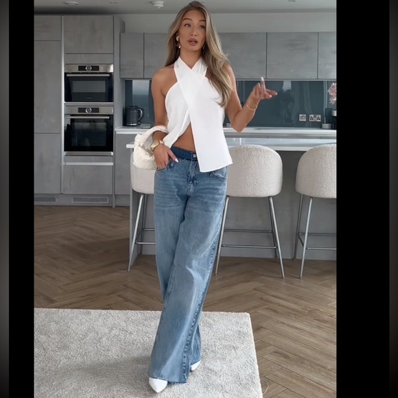 Zara CROSSED HALTER TOP - Picture 3 of 8